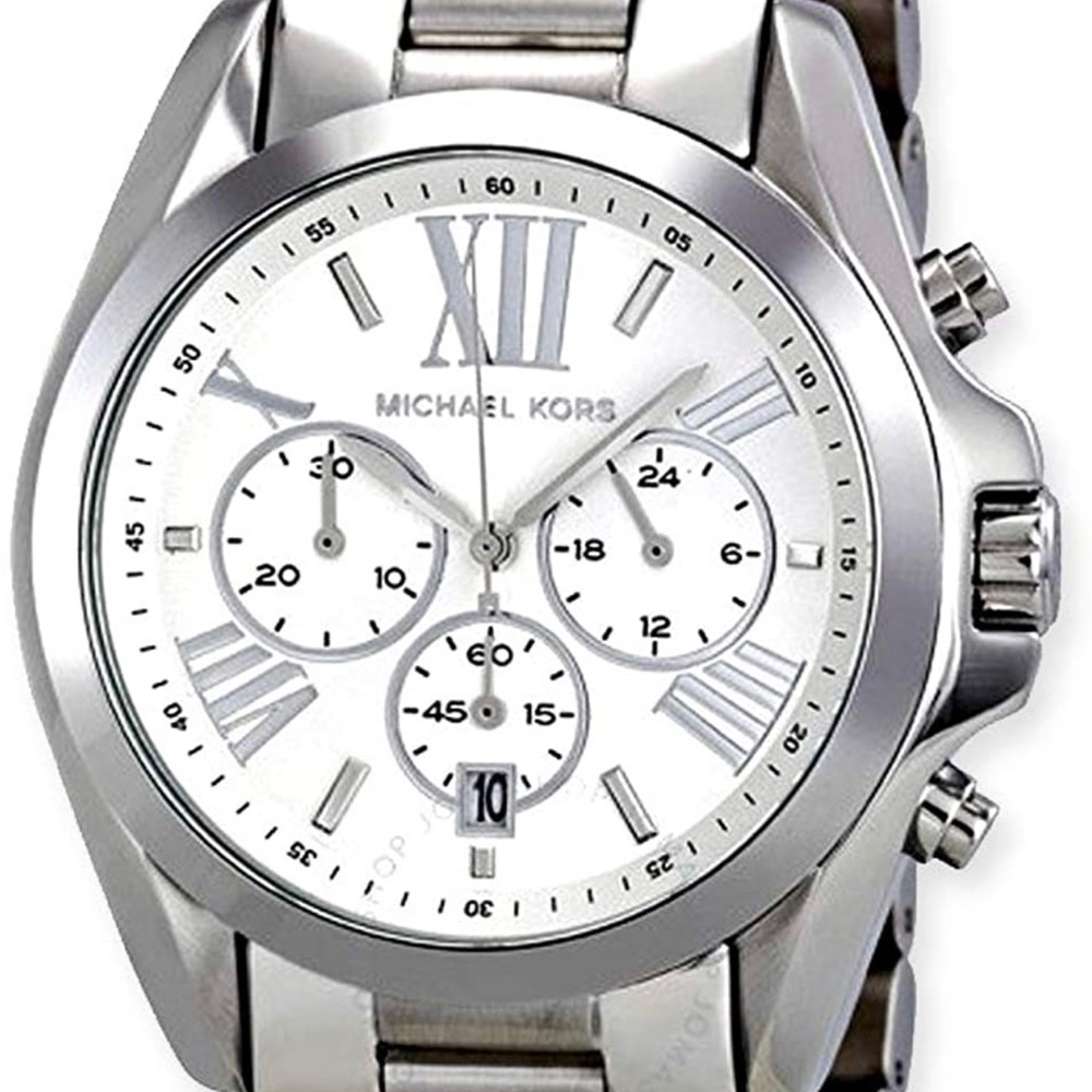 Michael Kors women silver watch barely used Roman numbers original box MK-5535
